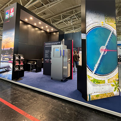 Rittal Messestand Detailblick auf das Thema Umwelttechnik